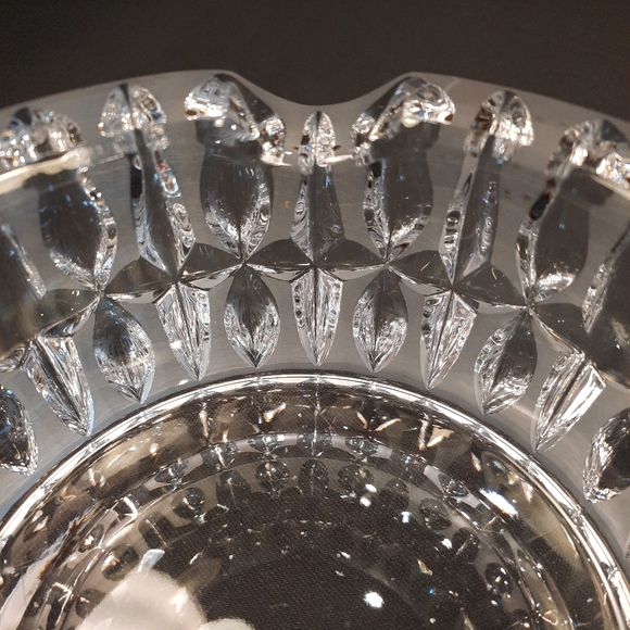 Vintage Cut Crystal Frosted Clear Glass Cigar Cigarette Ashtray 5” - Picture 6 of 8